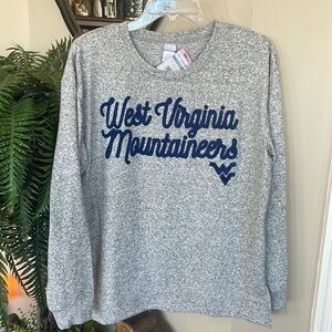 Brand New West Virginia Mountaineers Gray Pullover Long-Sleeved Top Soft & Cozy